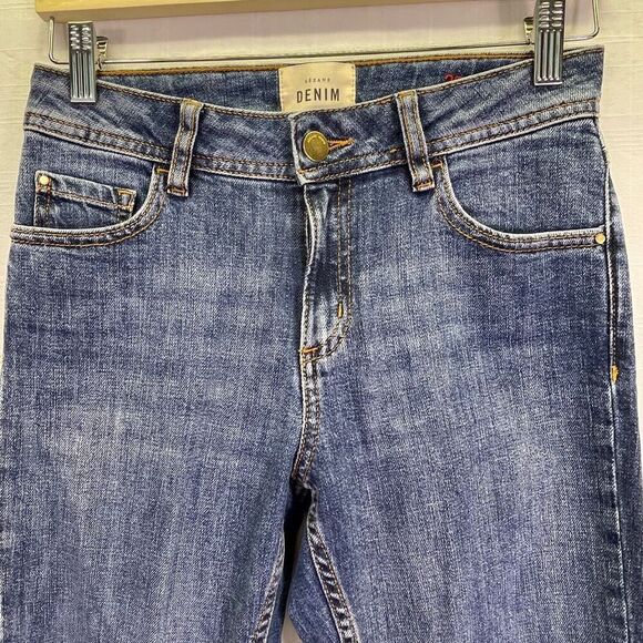 Sezane Denim Blue Stretch Slim Skinny Tapered Leg Jeans Medium Wash Size 25 - Picture 2 of 10